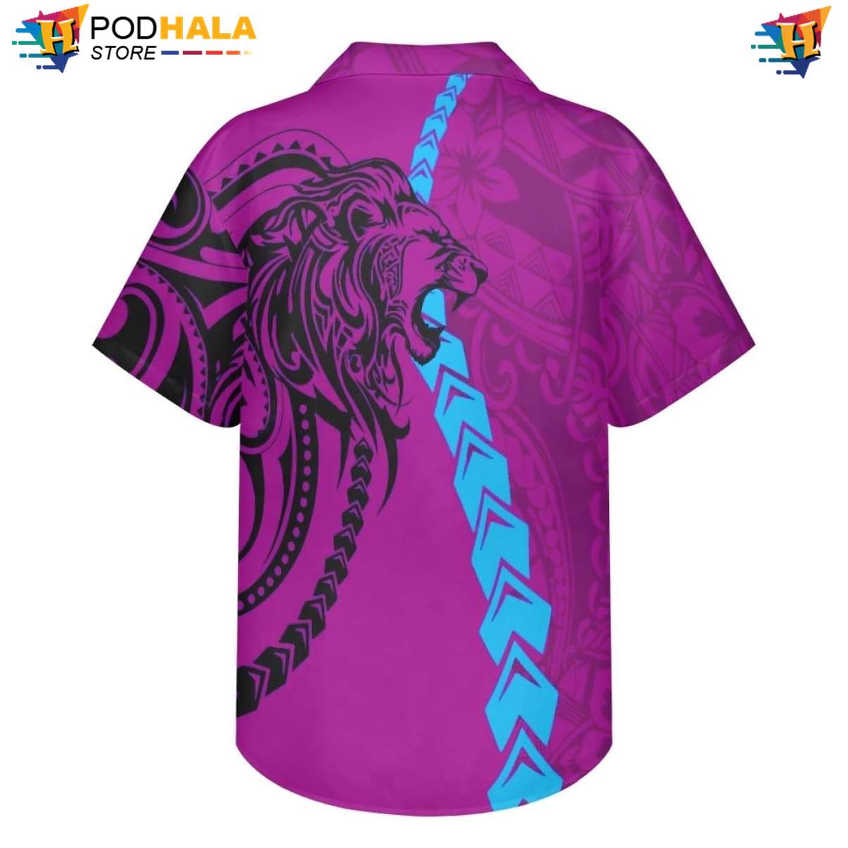National Samoan Lion Short-sleeve button-up shirt Mens Polynesian Traditional Island Vibe National Samoan Lion Short-sleeve button-up shirt Mens Polynesian Traditional Island Vibe