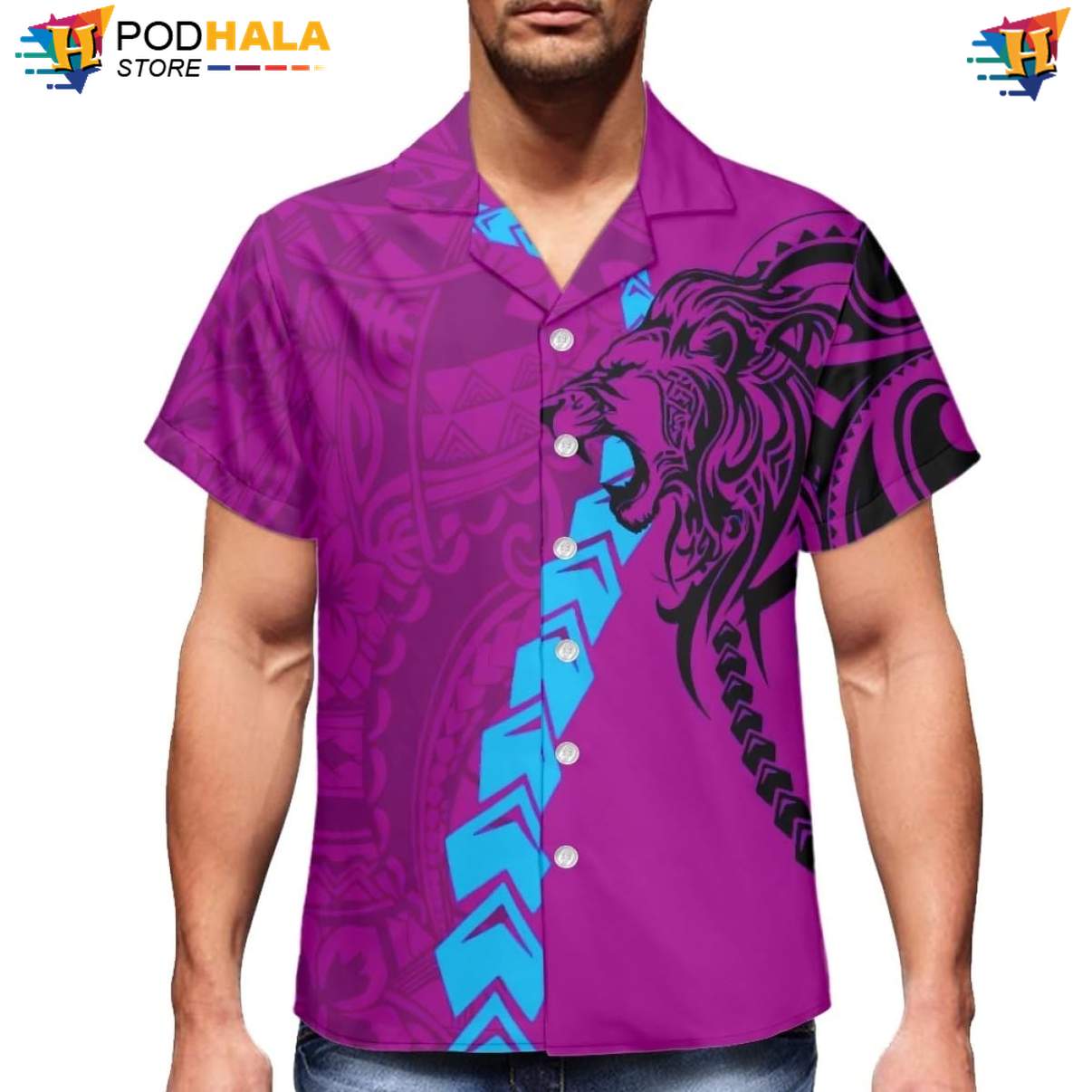 National Samoan Lion Tropical Shirt Mens Polynesian Traditional Island Vibe National Samoan Lion Tropical Shirt Mens Polynesian Traditional Island Vibe
