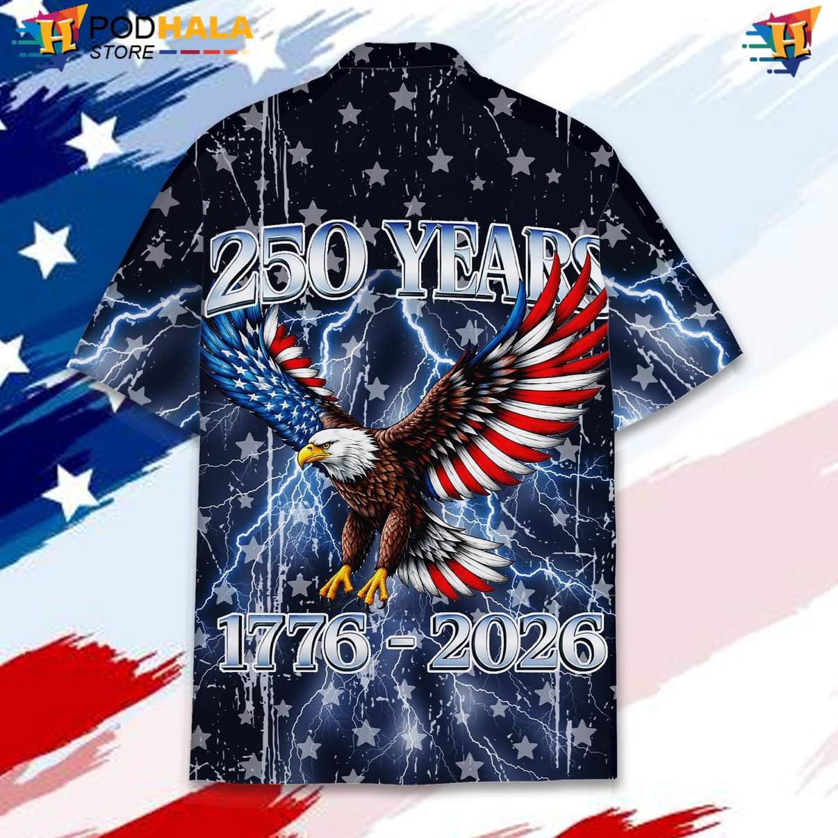 Navy Patriotic 250th Short-sleeve button-up shirt Mens USA Flag Fourth Of July Beachwear Navy Patriotic 250th Short-sleeve button-up shirt Mens USA Flag Fourth Of July Beachwear