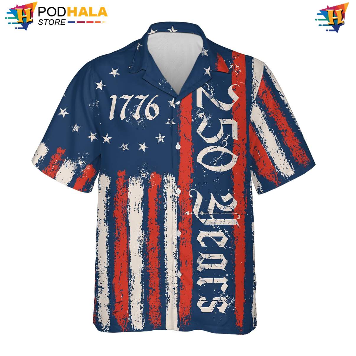 Navy USA 250th Anniversary Short-sleeve button-up shirt Mens Patriotic Fourth Of July Navy USA 250th Anniversary Short-sleeve button-up shirt Mens Patriotic Fourth Of July