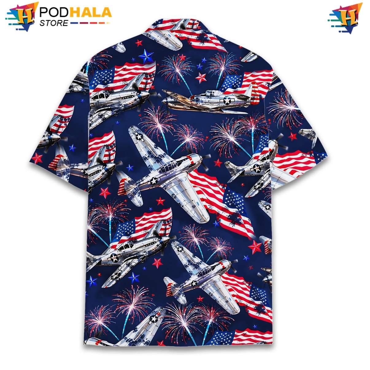 Navy USA Flag Airplane Short-sleeve button-up shirt Mens Patriotic Fourth Of July Top Navy USA Flag Airplane Short-sleeve button-up shirt Mens Patriotic Fourth Of July Top