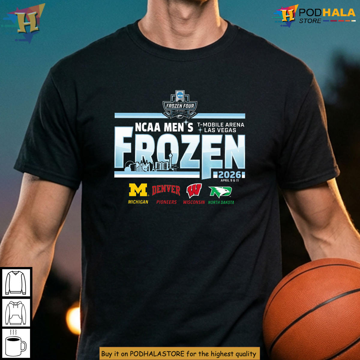 NCAA Men's Frozen Four 2026 Las Vegas Ice Hockey Championship Fan Gift T-Shirt