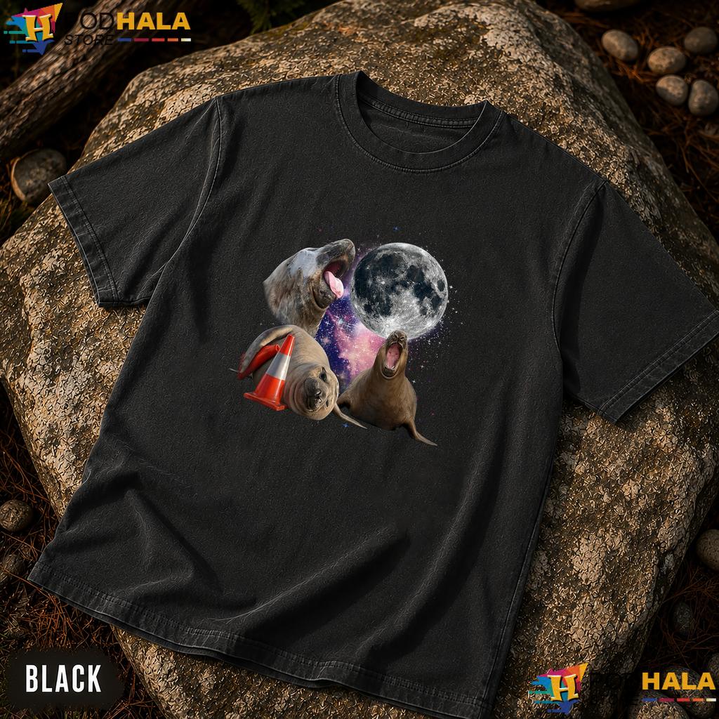Neil Seal Galaxy Moon Comfort Colors T-Shirt Funny Wildlife Cone Apparel Top