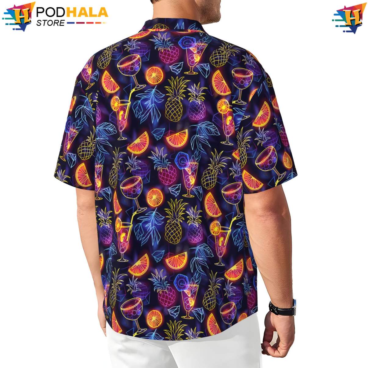 Neon Beer Short-sleeve button-up shirt Funny Mens Short Sleeve Button Up Beachwear Neon Beer Short-sleeve button-up shirt Funny Mens Short Sleeve Button Up Beachwear