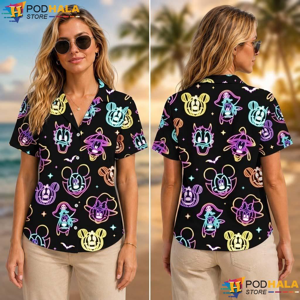 Neon Spooky Mickey Halloween Tropical Shirt Comfort Color Disney Aloha Top Neon Spooky Mickey Halloween Tropical Shirt Comfort Color Disney Aloha Top