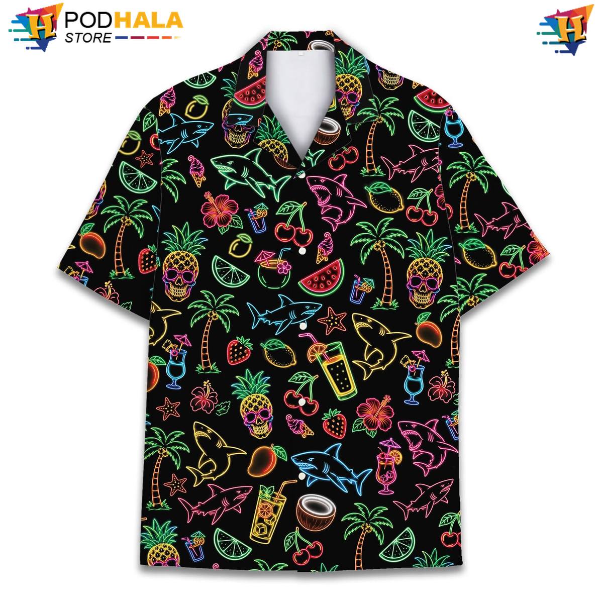 Neon Tropical Fire Short-sleeve button-up shirt Mens Graphic Weekend Holiday Camp Apparel Top Neon Tropical Fire Short-sleeve button-up shirt Mens Graphic Weekend Holiday Camp Apparel Top