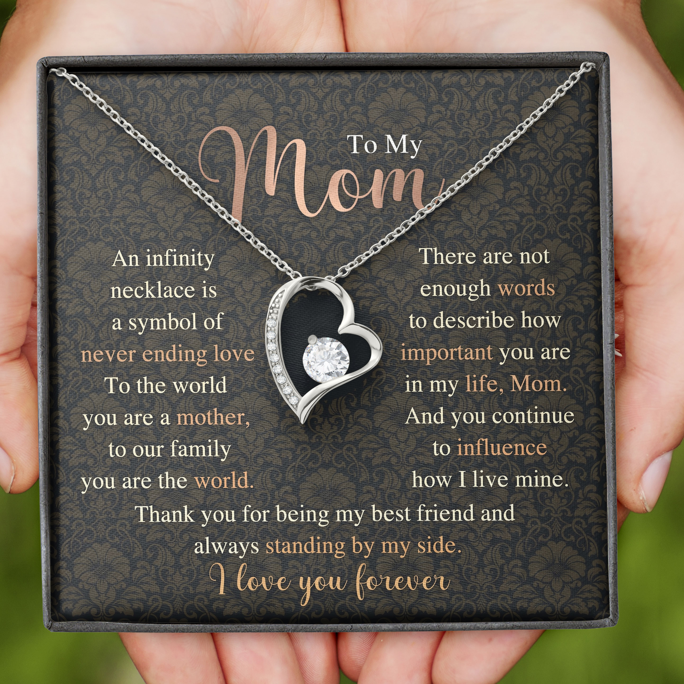 Never Ending Love Message Card Necklace - Gift For Mom - Mothers Day 2026