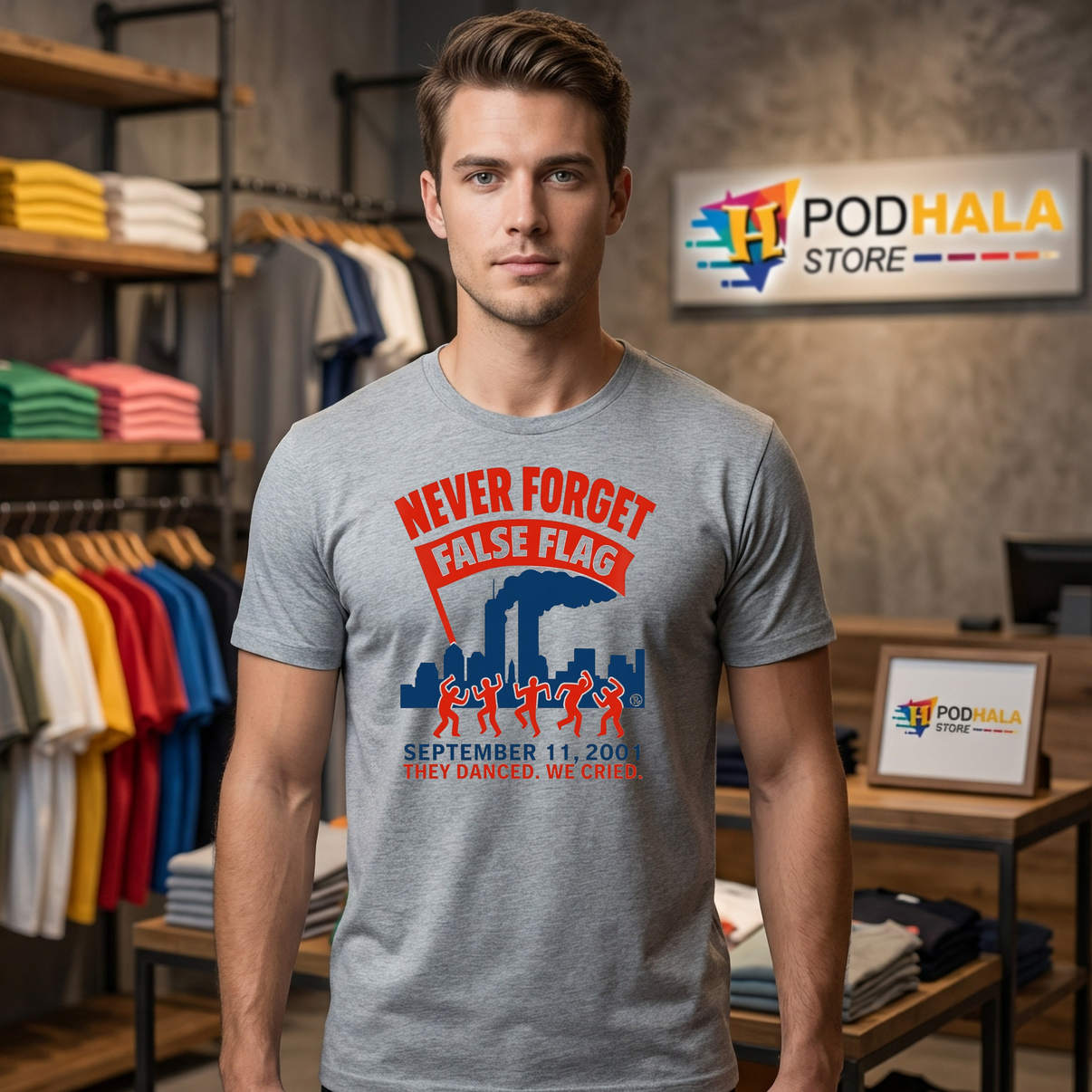 Never Forget False Flag 2001 Tshirt September 11 They Danced We Cried Graphic Never Forget False Flag 2001 Tshirt September 11 They Danced We Cried Graphic
