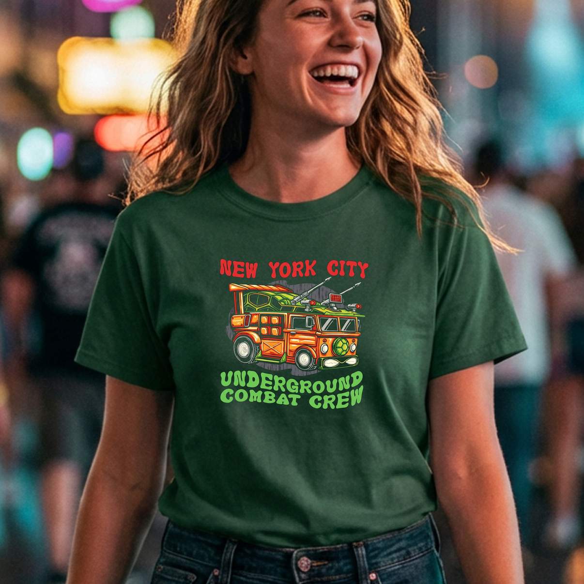 New York City Underground Combat Shirt Crew Funny Meme Graphic Design Men