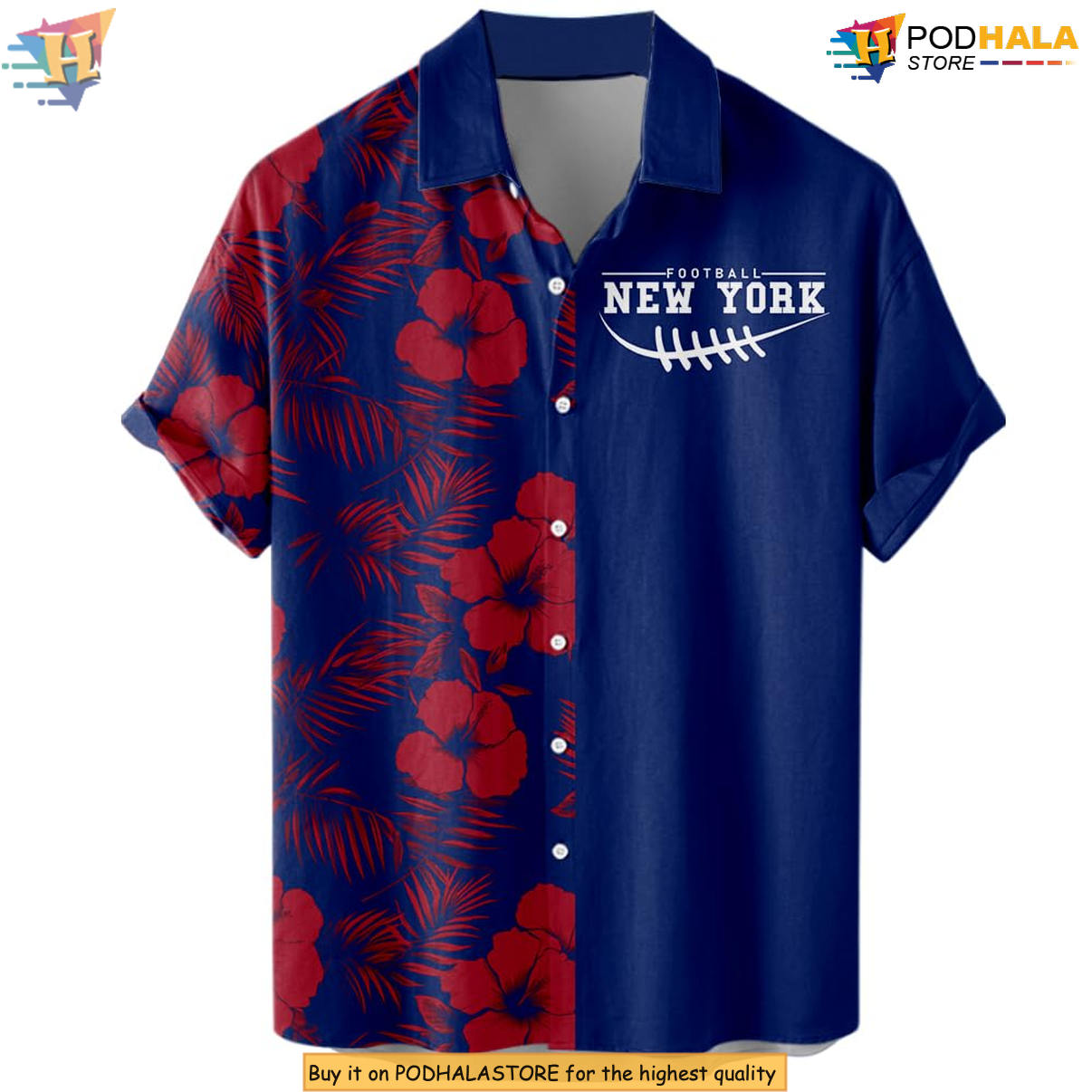 New York G Floral Football Hawaiian Shirt 2026 Custom Name Number Fan Apparel