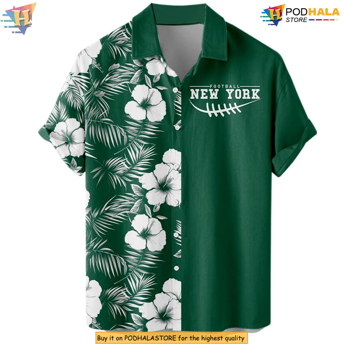 New York Js Floral Football Hawaiian Shirt 2026 Custom Name Number Fan Gear