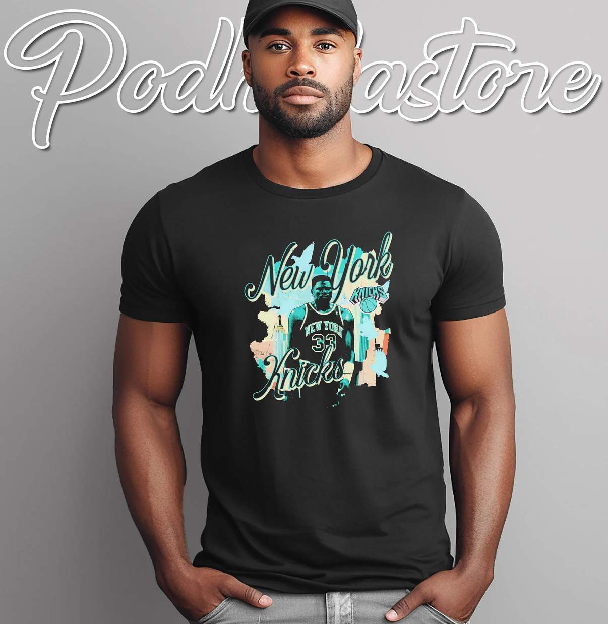 New York Knicks Patrick Ewing Shirt In The City Basketball Fan Graphic Mens