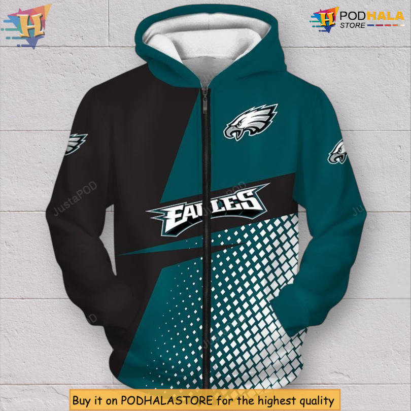 NFL Philadelphia Eagles Unisex Hoodie Full Print Zip Up Style