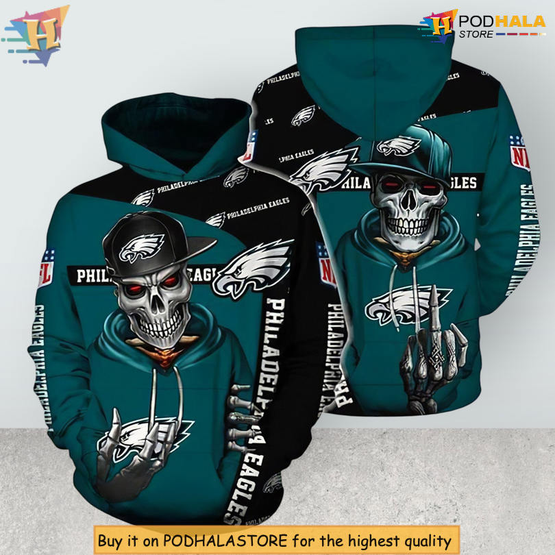 NFL Team All Over Print Philadelphia Eagles Mens Hoodies Zip Up Hoodie