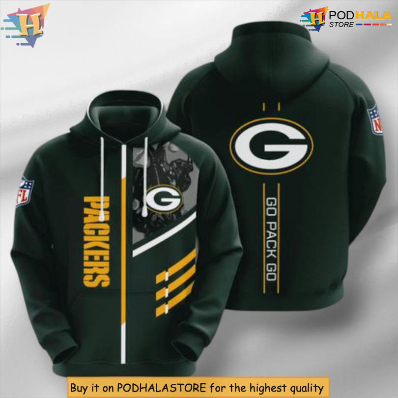 NFL Teamwear Green Bay Packers Zip Up Hoodie 3D Custom Sport Apparel NFL Teamwear Green Bay Packers Zip Up Hoodie 3D Custom Sport Apparel
