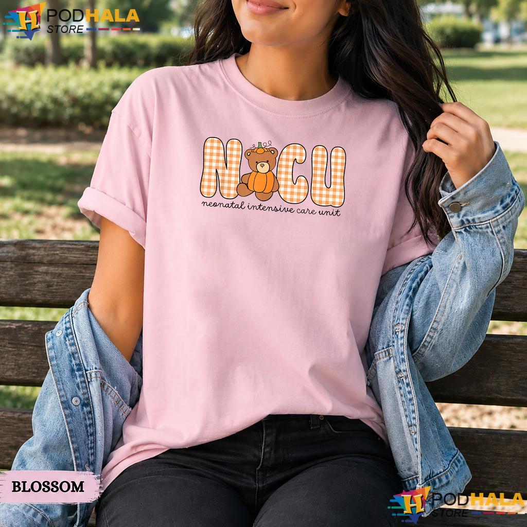 NICU Nurse Neonatal ICU Bear Comfort Colors T-Shirt Fall Thanksgiving