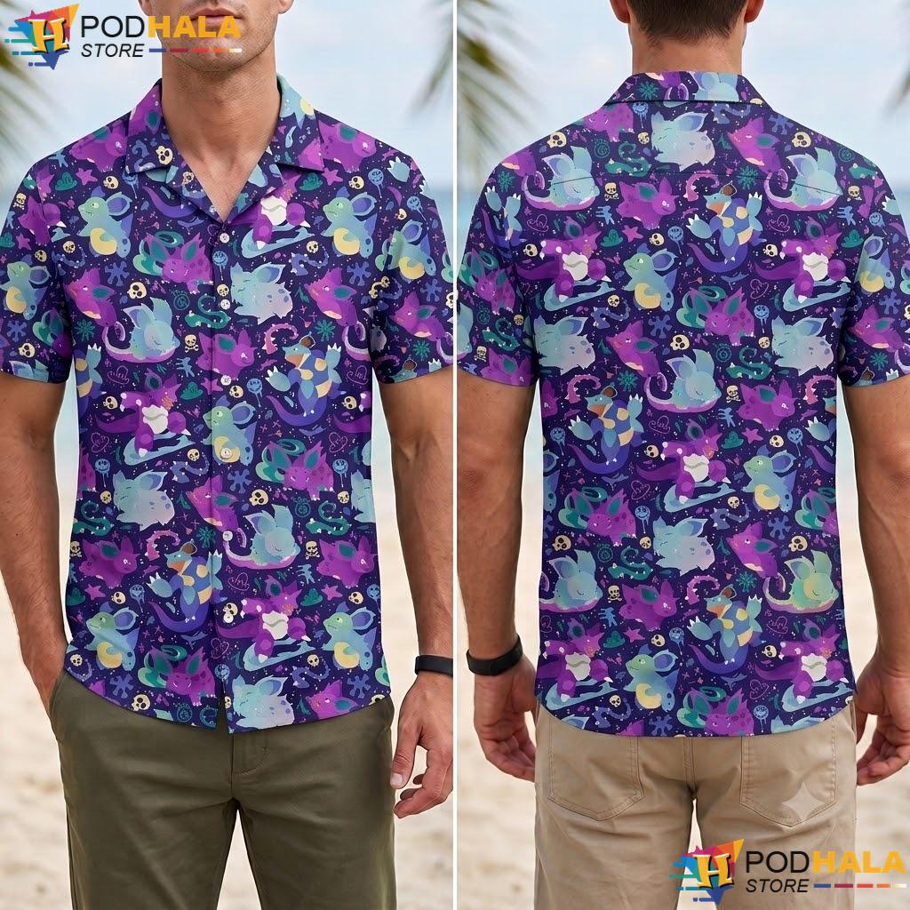 Nidoking Nidoran Aloha Shirt Cute Dark Pattern Summer Beach Top Nidoking Nidoran Aloha Shirt Cute Dark Pattern Summer Beach Top