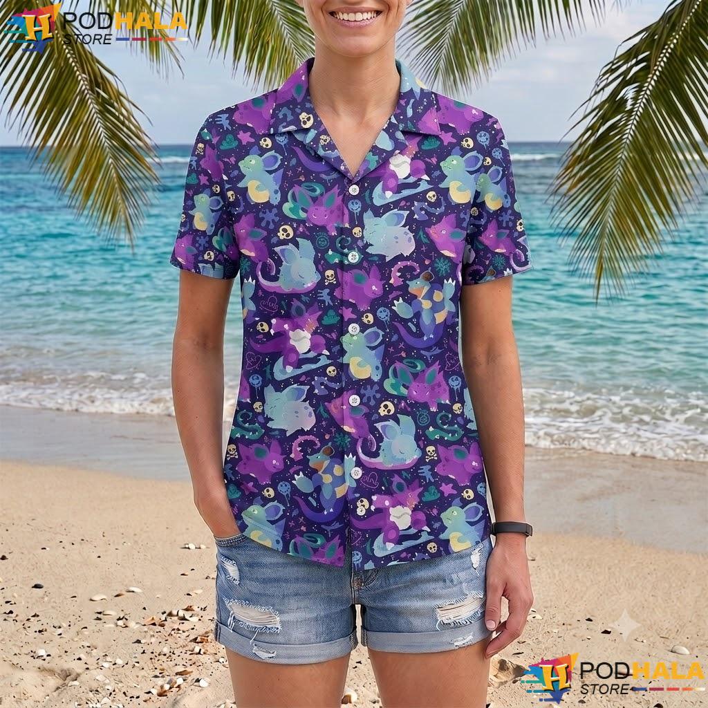 Nidoking Nidoran Tropical Shirt Cute Dark Pattern Summer Beach Top Nidoking Nidoran Tropical Shirt Cute Dark Pattern Summer Beach Top