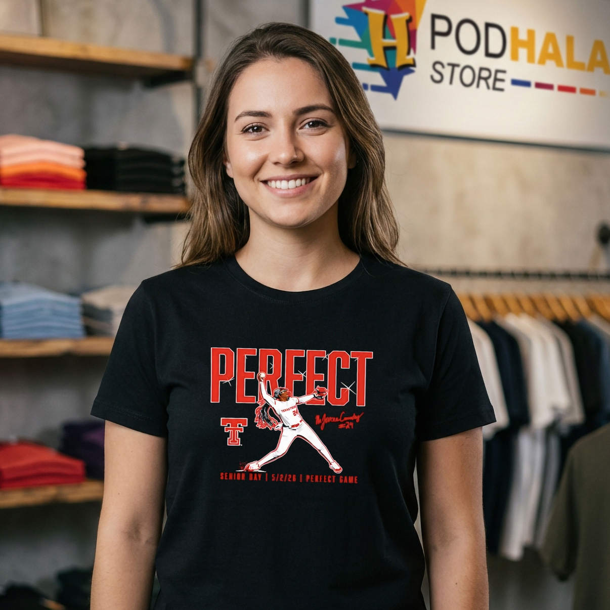 NiJaree Canady Perfect Game Texas Tech Shirt 2026 Softball Fan Apparel Gear