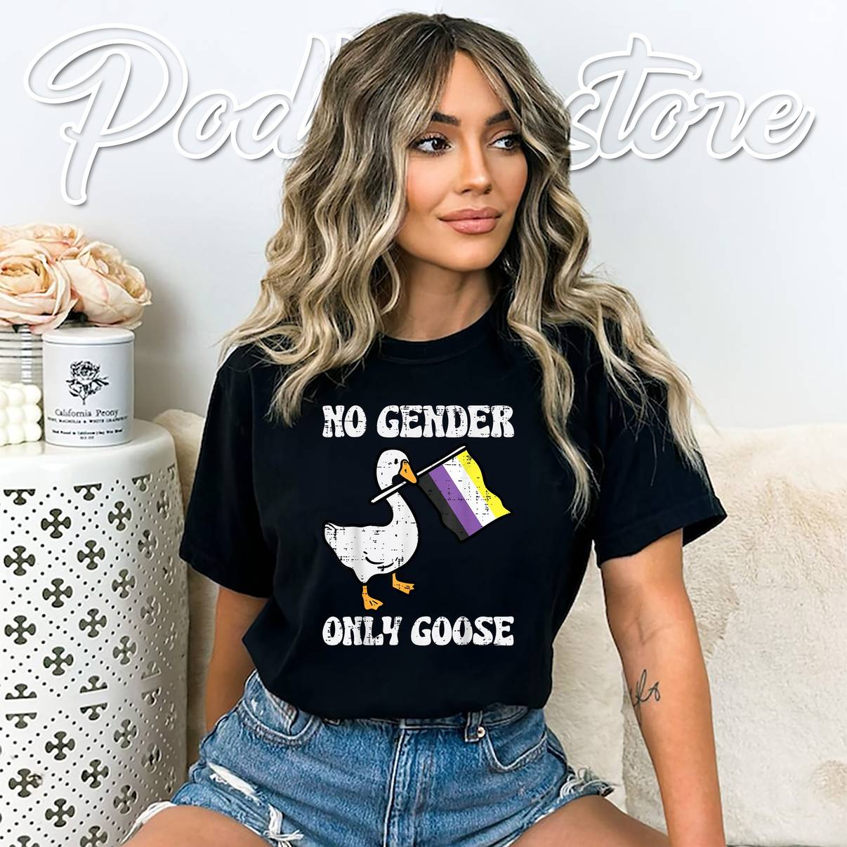 No Gender Only Goose Nonbinary Tshirt Enby Pride Flag LGBT Graphic Mens No Gender Only Goose Nonbinary Tshirt Enby Pride Flag LGBT Graphic Mens