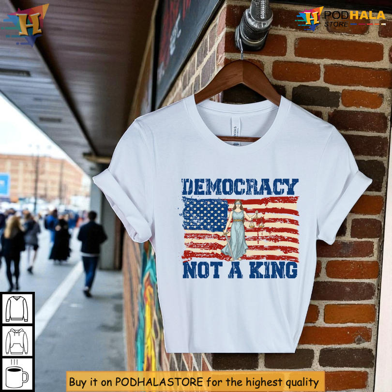 No Kings Graphic Tee Anti Trump Protest Crown Design No MAGA Political Statement Wear