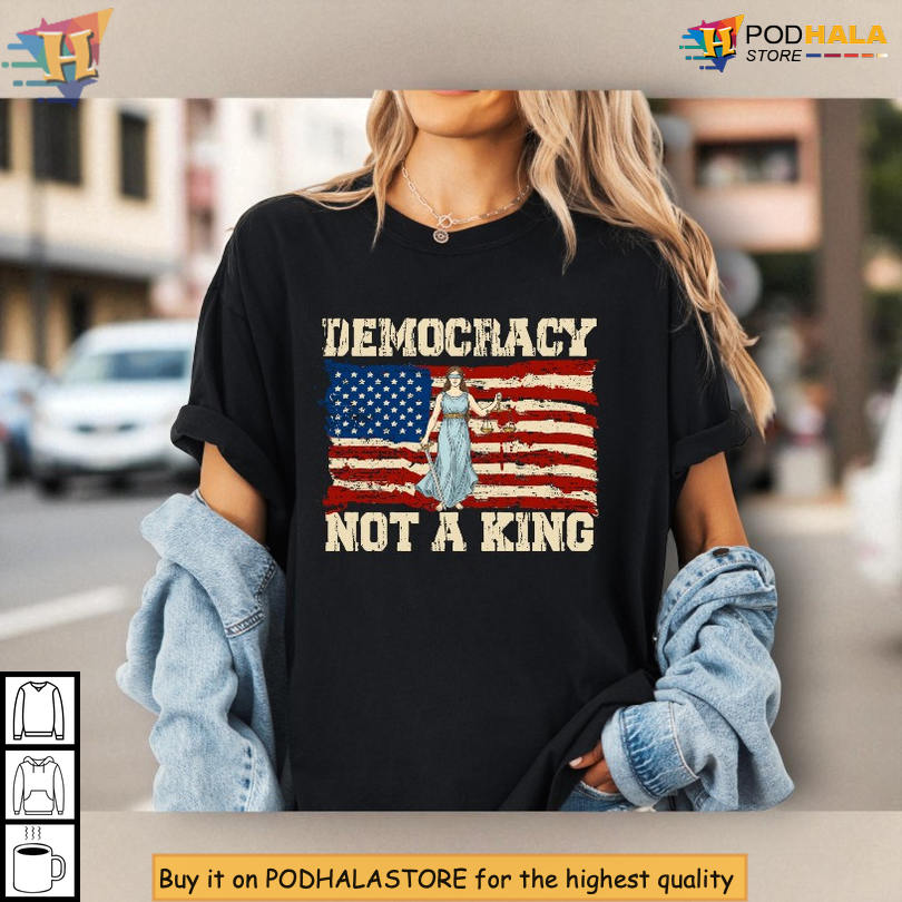 No Kings Graphic Tee Resist Tyranny, Anti-Monarch Liberty Group Protest Apparel