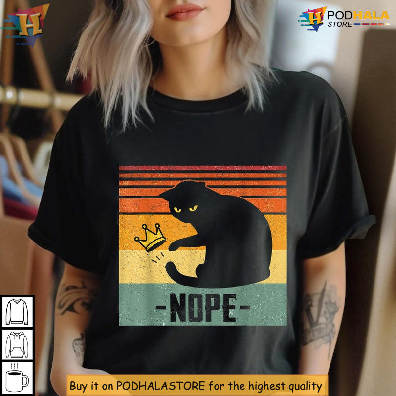 No Kings Movement Shirt Black Cat Patriotic Tee, Sarcastic Anti-Social Protest Top