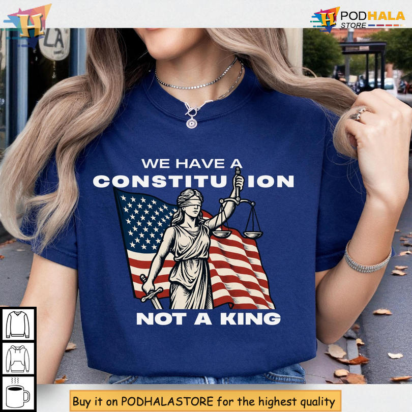 No Kings Protest T Shirt Constitution Not a King Graphic Tee, Freedom Quote Shirt
