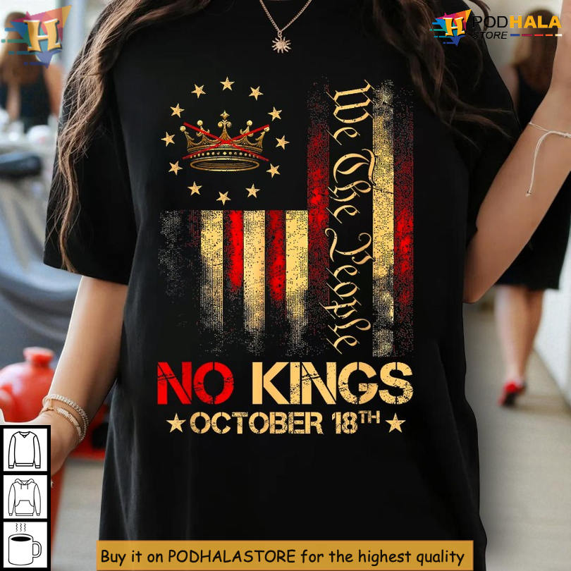 No Kings Tee Anti MAGA Political Crown Design, Protest Statement Streetwear