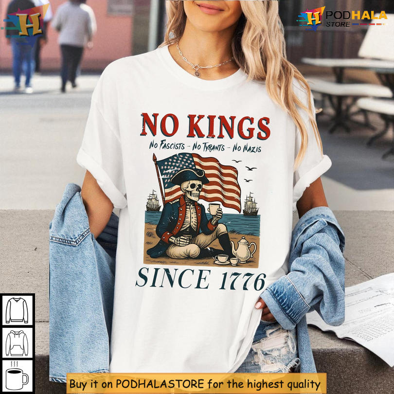 No Kings Trump Shirt Rejecting Kings Since 1776 Patriotic Vintage USA Freedom Tee