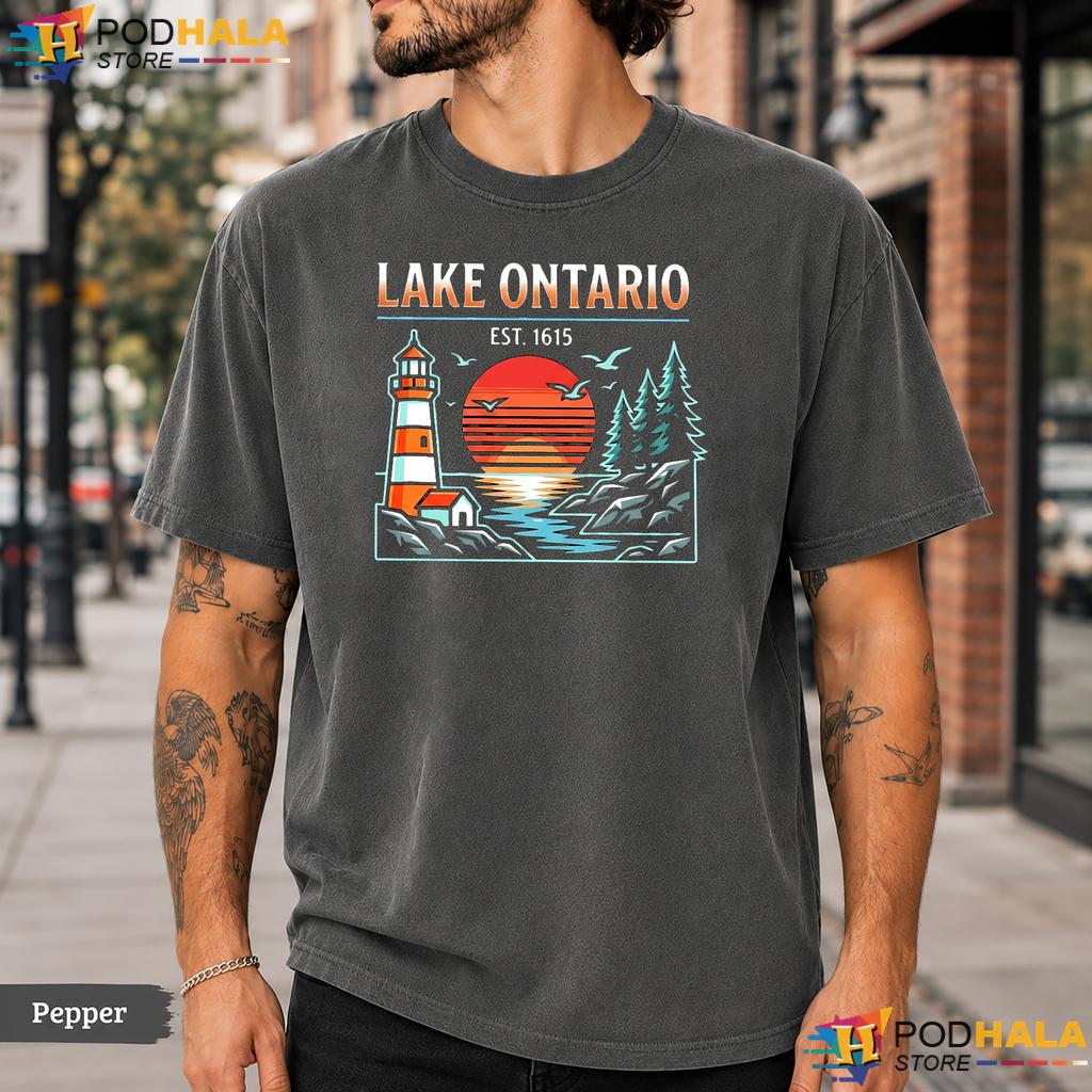 Nostalgic Lighthouse Lake Ontario Comfort Colors T-Shirt Retro Est 1656
