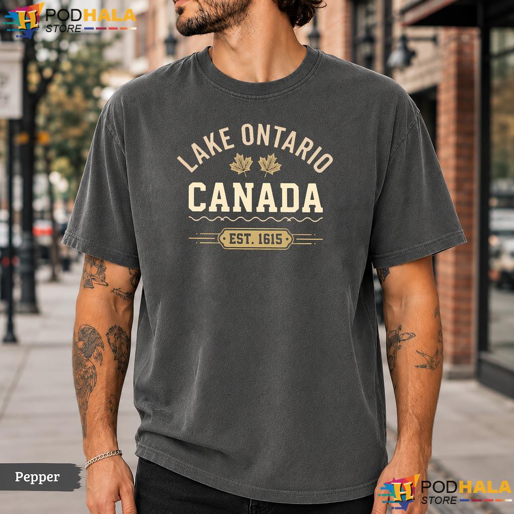 Nostalgic Nature Lake Ontario Comfort Colors T-Shirt Canada Est 1615