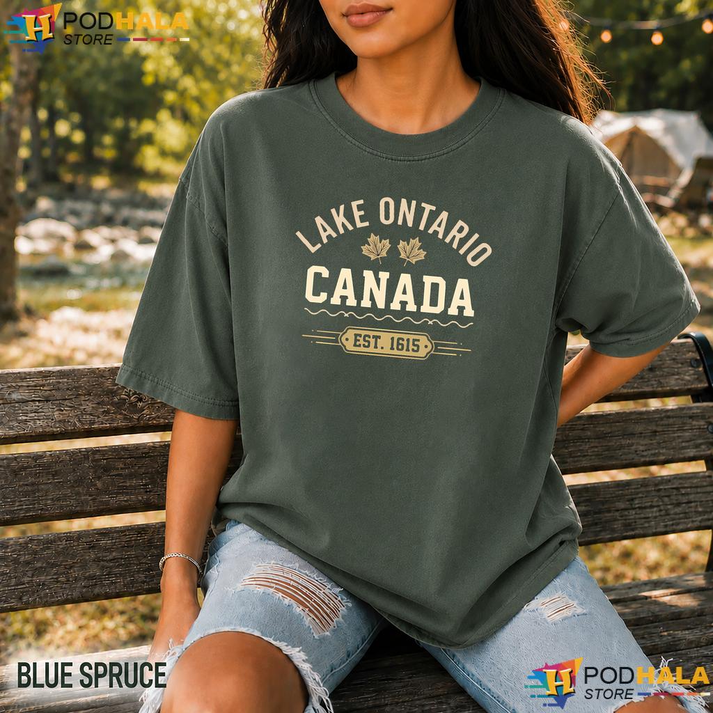 Nostalgic Nature Lake Ontario Comfort Colors Shirt Canada Est 1615 Nostalgic Nature Lake Ontario Comfort Colors Shirt Canada Est 1615