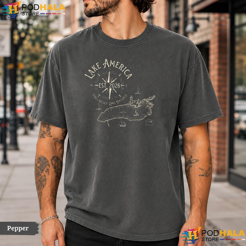 Nostalgic Scene Lake America Comfort Colors T-Shirt Vintage Outdoor Top