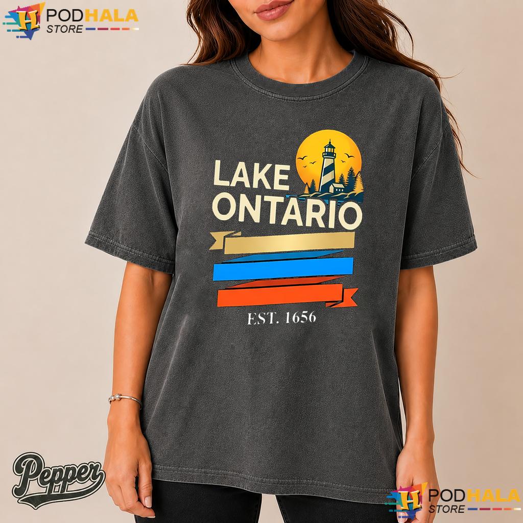 Nostalgic Stripes Lake Ontario Comfort Colors Tshirt Sunset Lighthouse Nostalgic Stripes Lake Ontario Comfort Colors Tshirt Sunset Lighthouse