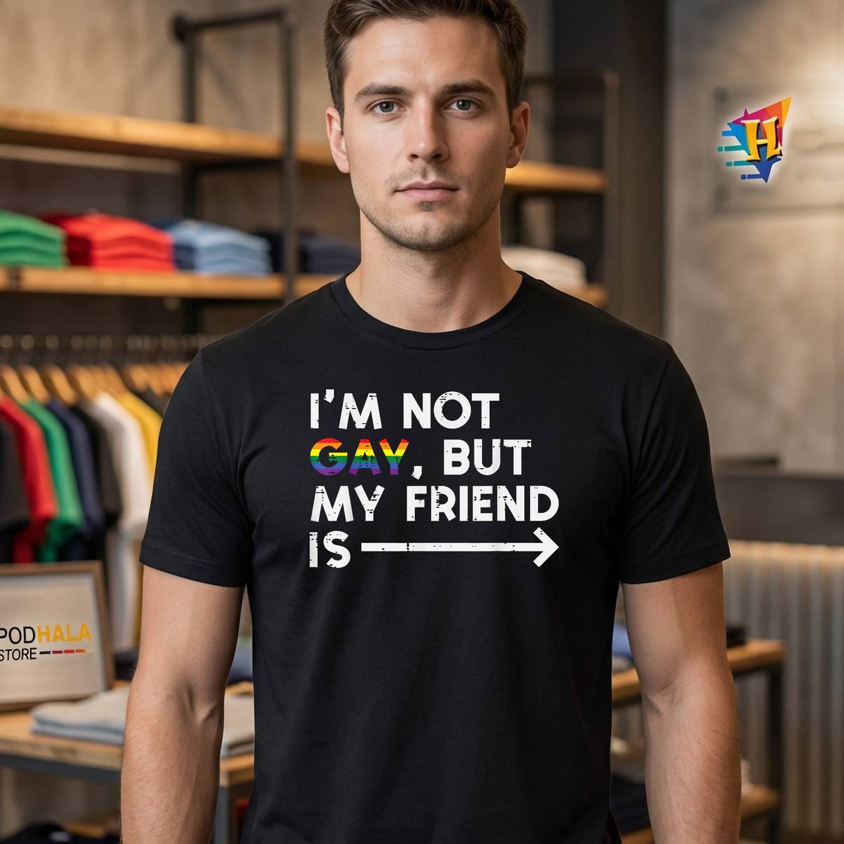 Not Gay My Friend Is LGBT Ally T-Shirt Rainbow Pride Flag Graphic For Men Not Gay My Friend Is LGBT Ally T-Shirt Rainbow Pride Flag Graphic For Men