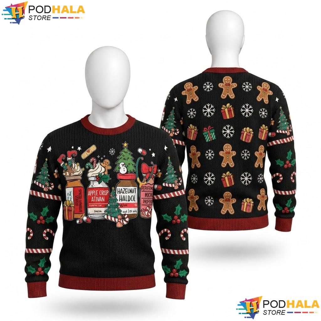 Nurse Propofol ER ED ICU RN Christmas Sweater Funny Peppermint Mocha