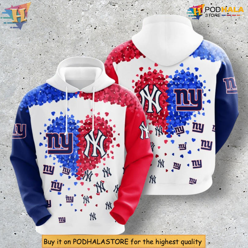 NY Yankee Heart Design New York Giants Mens Hoodie All Over Print Apparel NY Yankee Heart Design New York Giants Mens Hoodie All Over Print Apparel