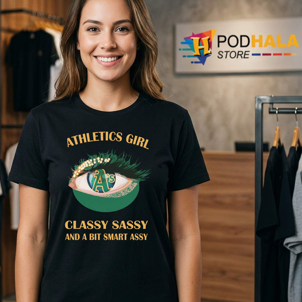 Oakland Athletics Eyes Girl Shirt Classy Sassy Smart Assy Baseball Fan Humor