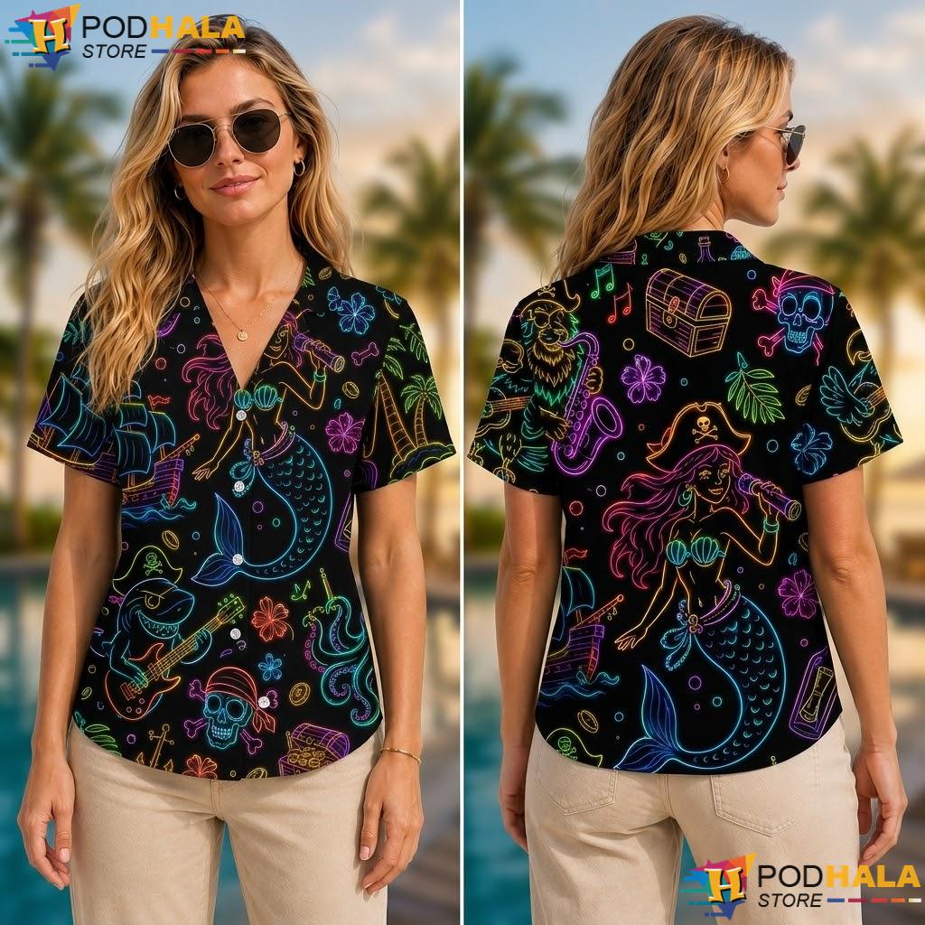 Octopus Skull Pirate Aloha Shirt Whimsical Adventure Mens Apparel Octopus Skull Pirate Aloha Shirt Whimsical Adventure Mens Apparel