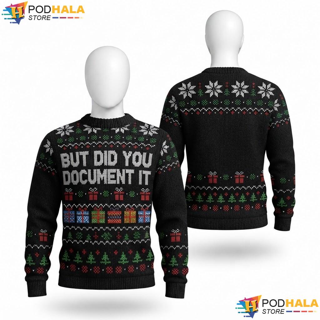 Office Document It Ugly Christmas Sweater Funny Holiday Party Top