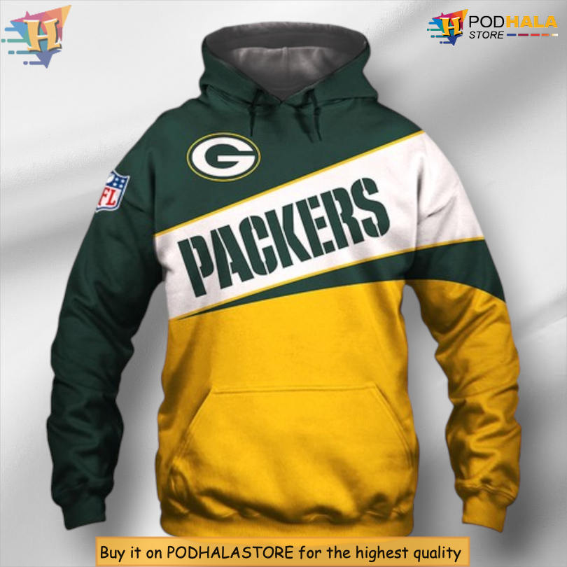 Official NFL Apparel Green Bay Packers Mens Hoodie 3D For True Fans Official NFL Apparel Green Bay Packers Mens Hoodie 3D For True Fans
