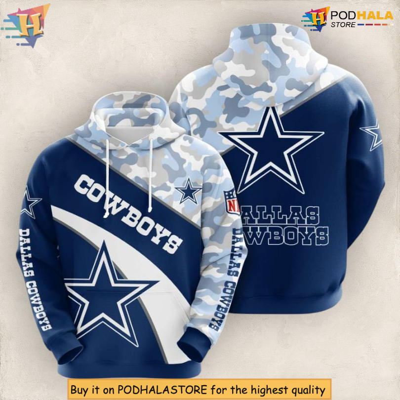 Official Teamwear Dallas Cowboys Hoodie 3D Football Team NFL Collection