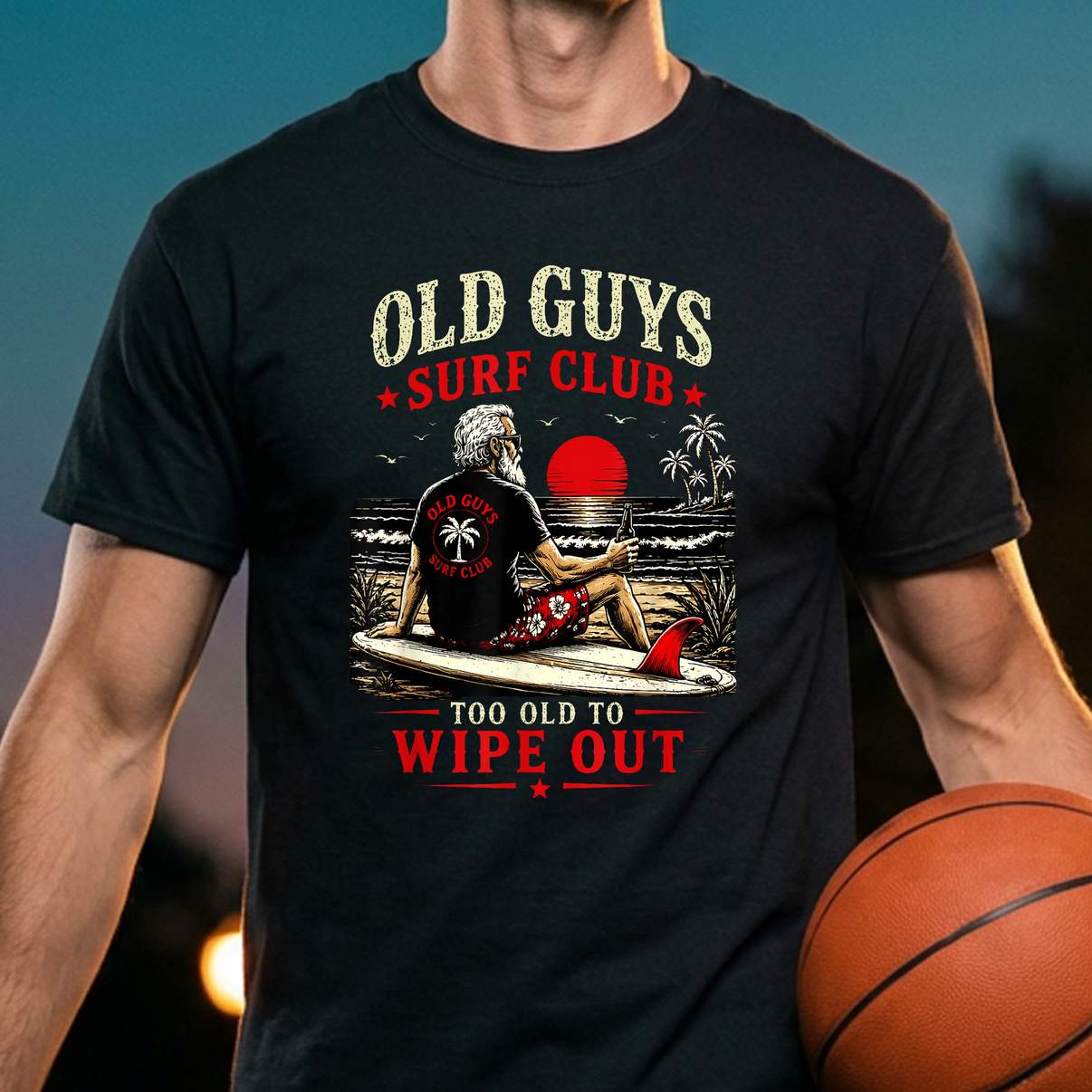 Old Guys Surf Club Tshirt Too Old To Wipe Out Funny Surfing Retro Graphic Top Old Guys Surf Club Tshirt Too Old To Wipe Out Funny Surfing Retro Graphic Top