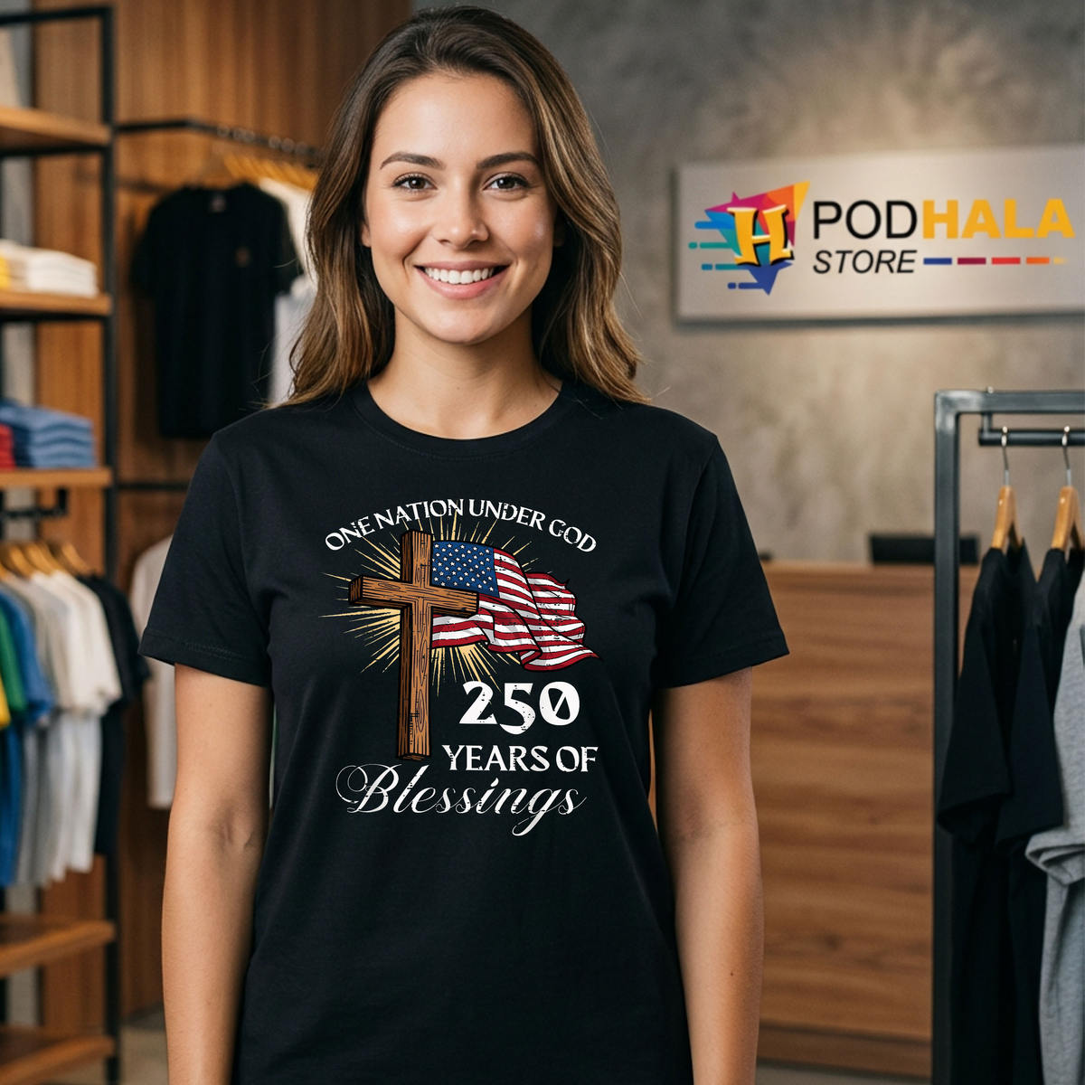 One Nation Under God 250 Years USA Men Shirt 2026 250th Anniversary Patriotic