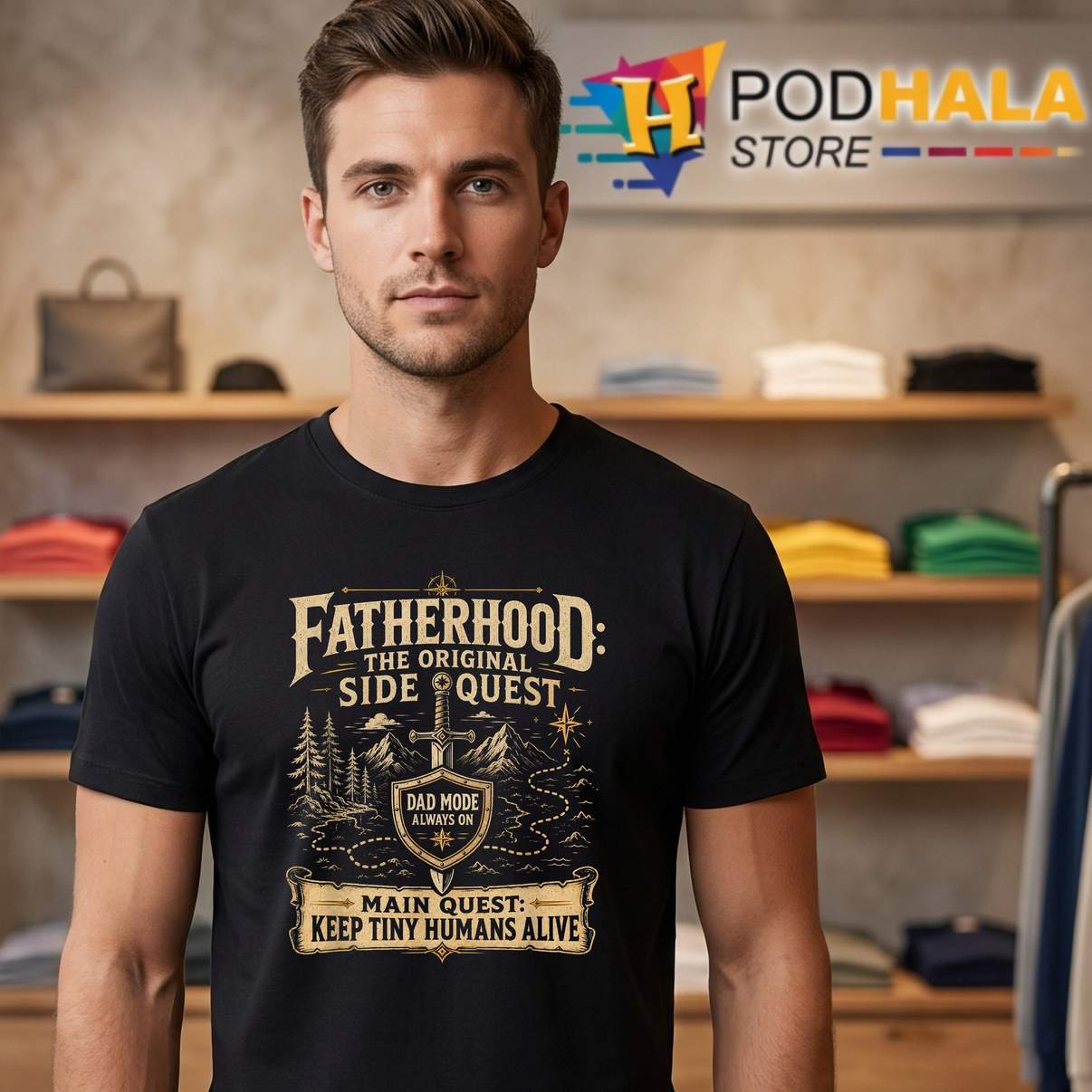 Original Side Quest Tee Father Fatherhood Dad Mode Funny Gaming Apparel Original Side Quest Tee Father Fatherhood Dad Mode Funny Gaming Apparel