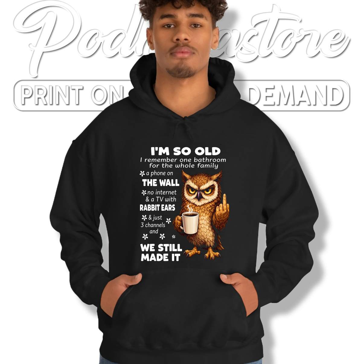 Owl Im So Old I Remember Funny Shirt One Bathroom Phone On The Wall Graphic