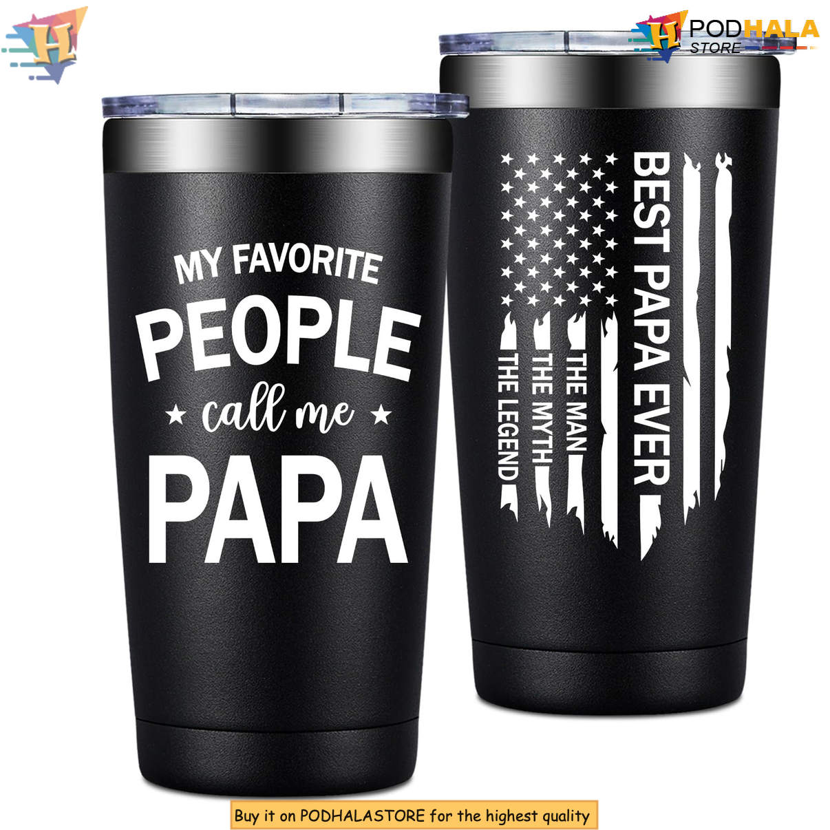 Papa My Favorite People Tumbler 2026 Father's Day Gift From Daughter Son Gear