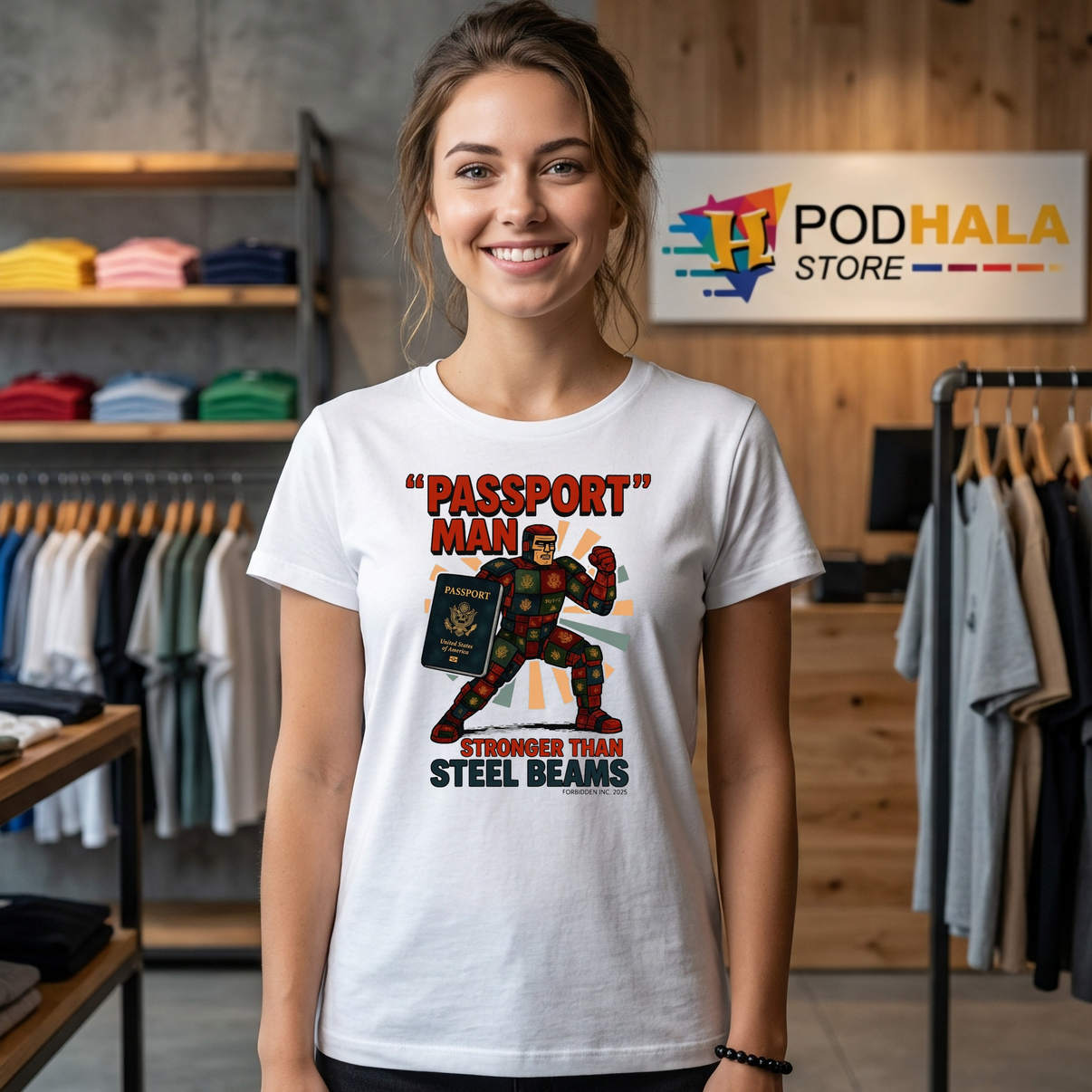 Passport Man Stronger Than Steel T-Shirt Beams Funny Meme Graphic Design Men Passport Man Stronger Than Steel T-Shirt Beams Funny Meme Graphic Design Men