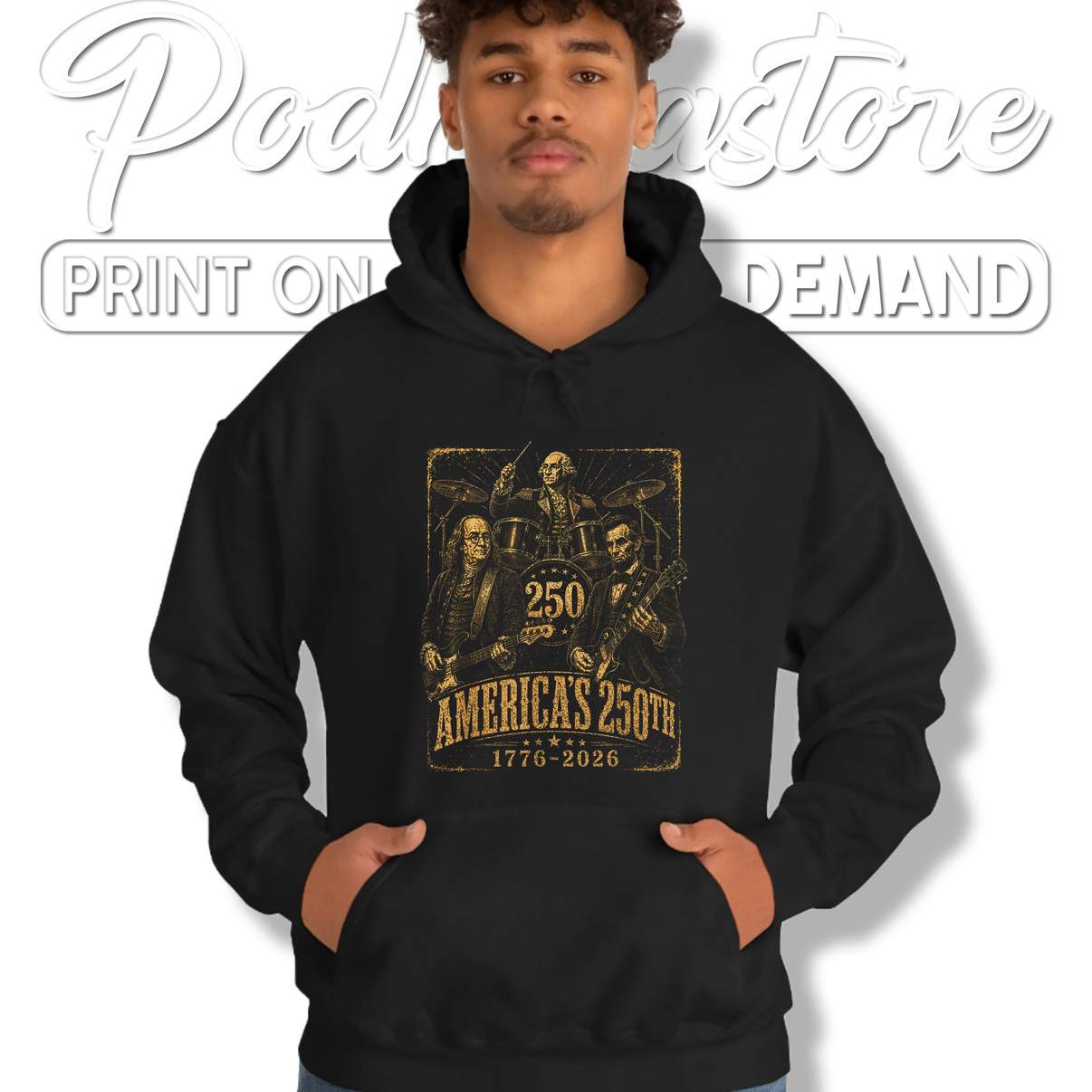 Patriot Guitar Drum Band T-Shirt American Flag 1776 2026 Anniversary Patriot Guitar Drum Band T-Shirt American Flag 1776 2026 Anniversary